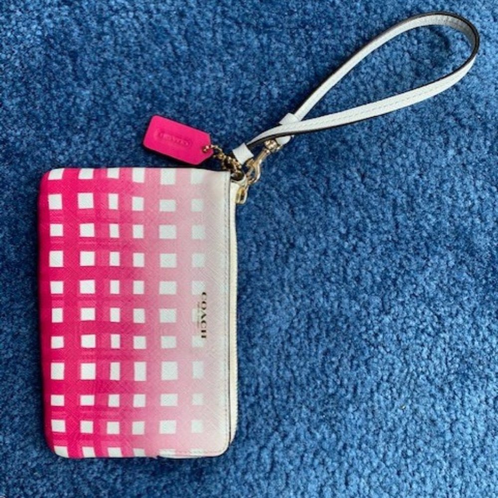 Plaid Coach Wristlet